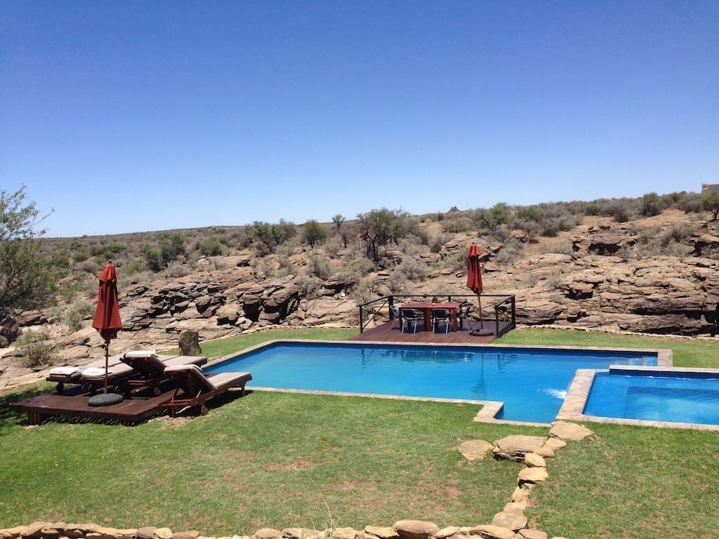 One of the coolest pools ever at Naankuse Wildlife Lodge near Windhoek, Namibia