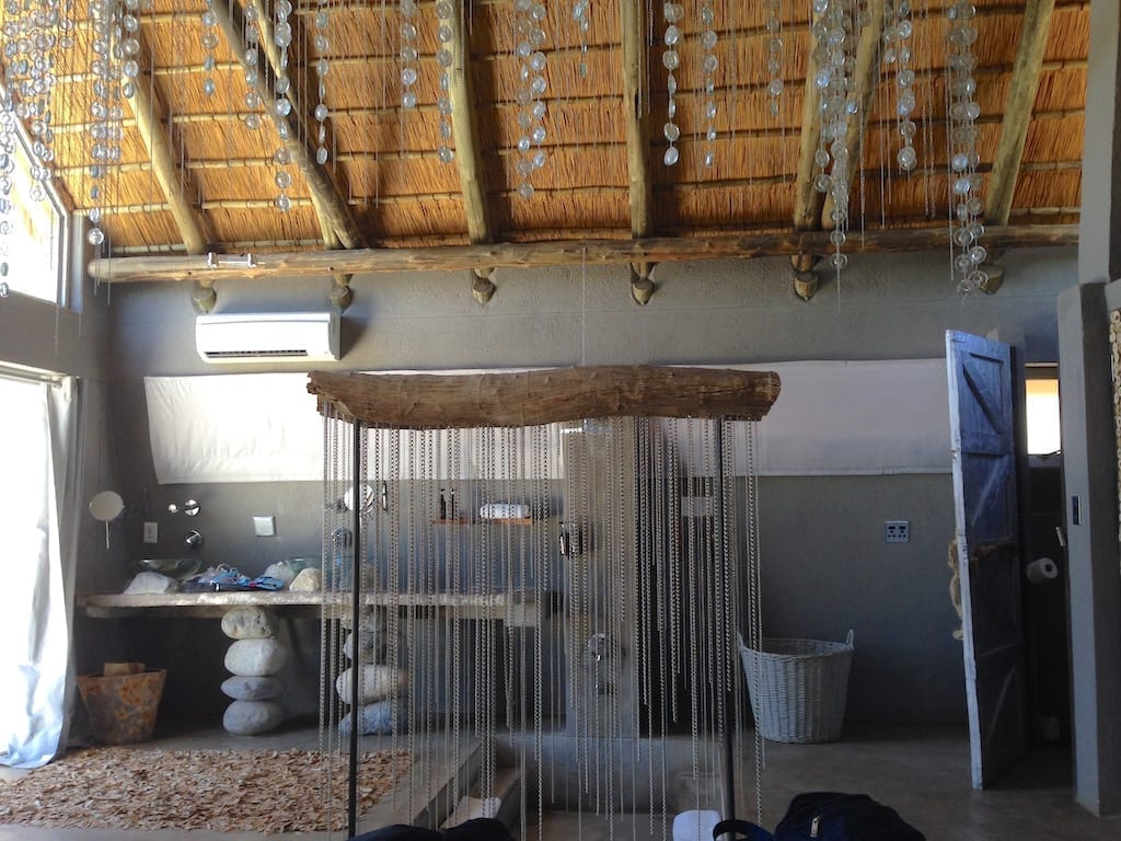 the coolest shower ever! - Chalet at Naankuse Wildlife Lodge, Windhoek, Namibia