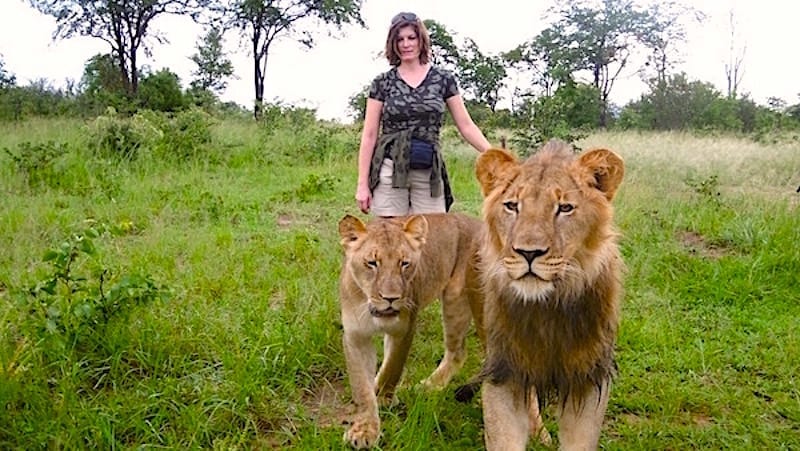 Gundi Gabrielle Walking with Lions in Zimbabwe